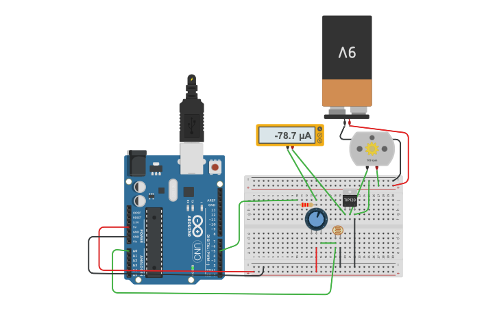 Circuit design Sensor de luz para activar | Tinkercad