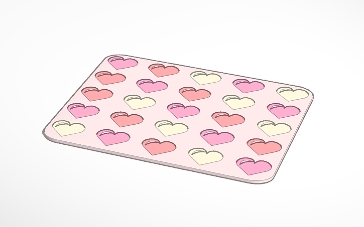 3D design cute heart carpet - Tinkercad