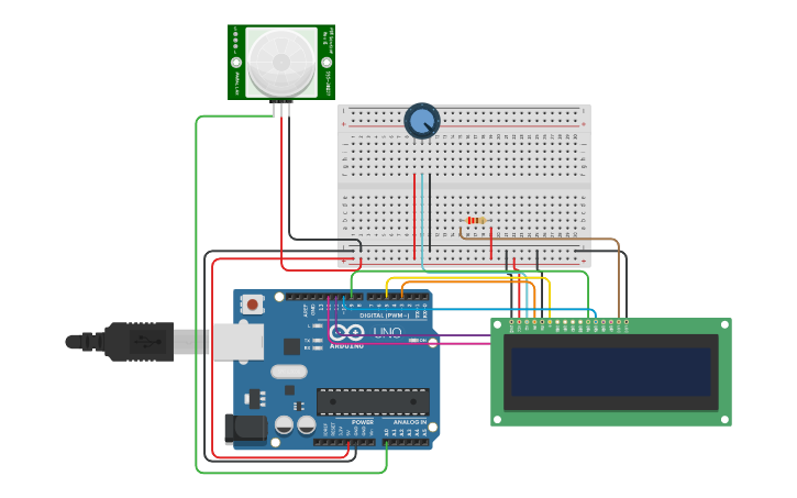 Circuit design 07 - Movement Detector - Tinkercad