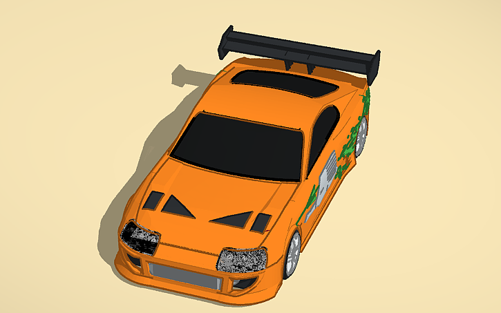 3D design Toyota Supra Fast and Furious - Tinkercad