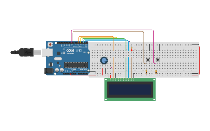 Circuit design Practica #9 Reloj Digital | Tinkercad