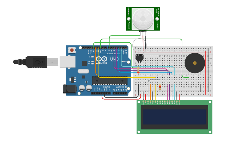 Circuit design PIR Sensor | Tinkercad