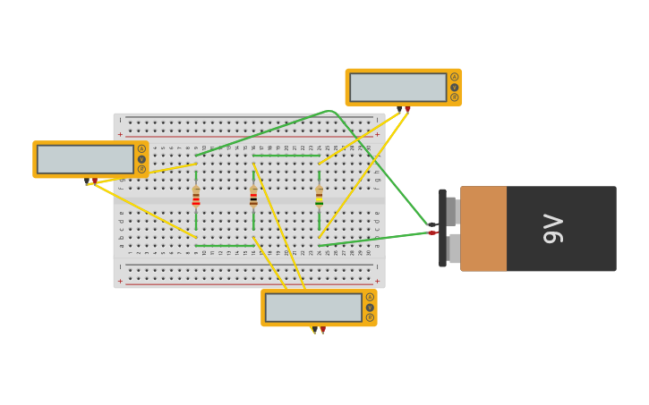 9 Volt And 3 Resistors Tinkercad 9 Volt And 3 Resistors Tinkercad