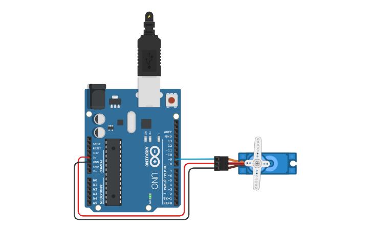 Circuit design Servo - Tinkercad