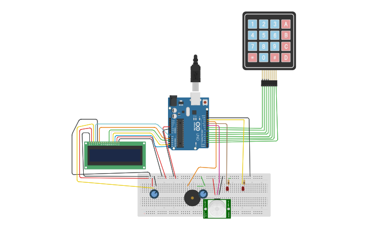 Circuit design alarm system - Tinkercad