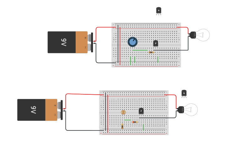 Circuit design Transistores BJT - Tinkercad