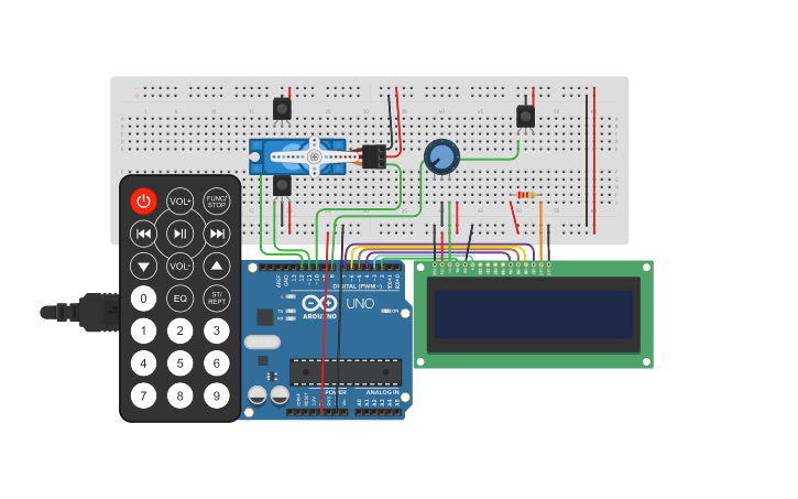 Circuit design ENG200 Project-2 Smart Parking System - Tinkercad