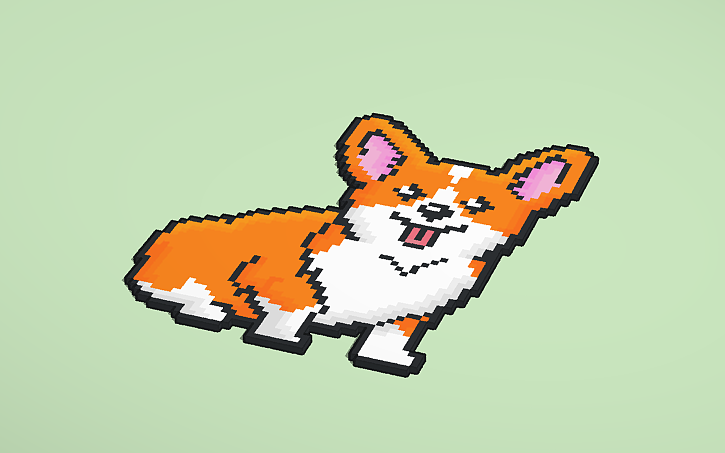 3D design Corgi Pixel Art Tinkercad