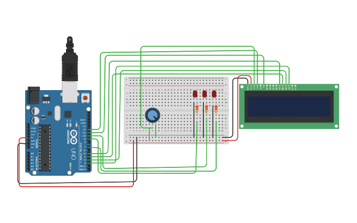Circuit design Copy of 4 bit binary counter | Tinkercad