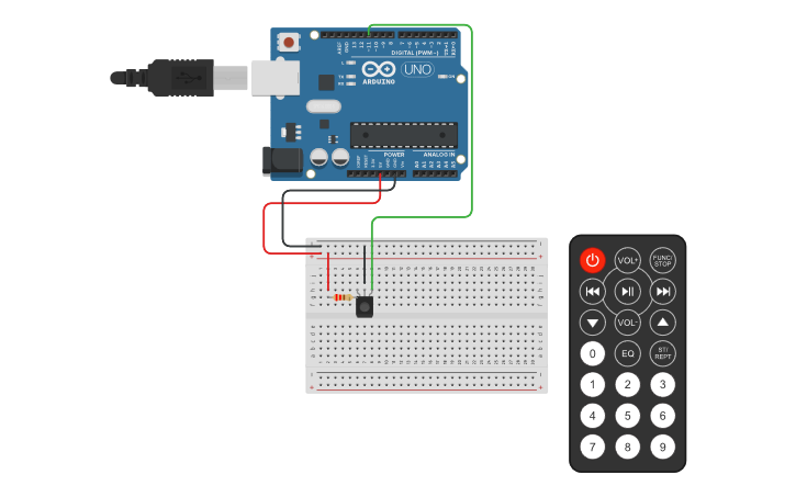 Télecommande Arduino Circuit design Télécommande Arduino - Tinkercad
