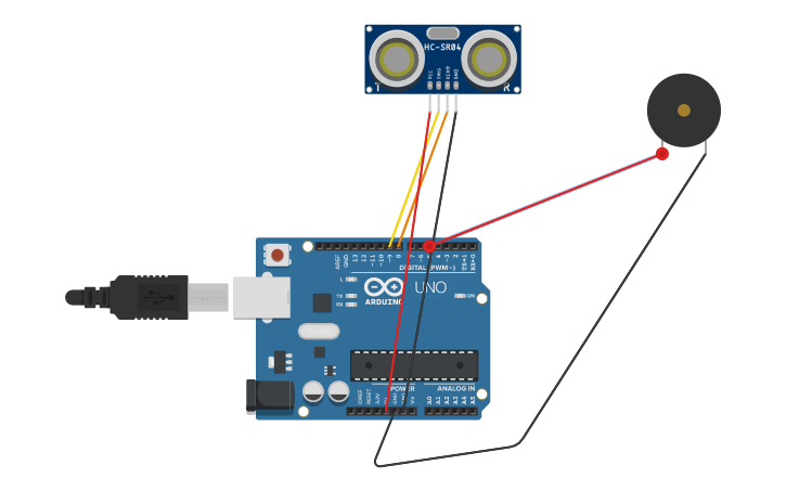 Circuit design Echolocater - Tinkercad