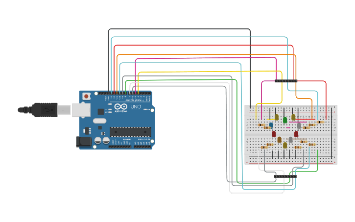 Circuit design heart led - Tinkercad