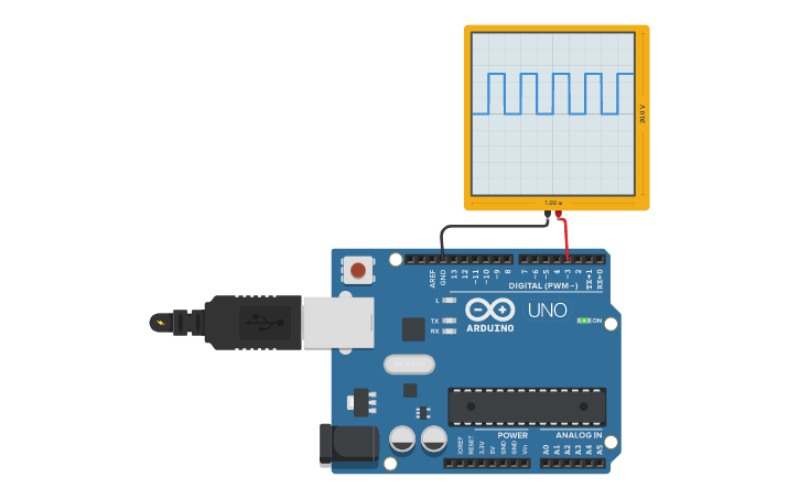 Circuit design Square wave generator - Tinkercad