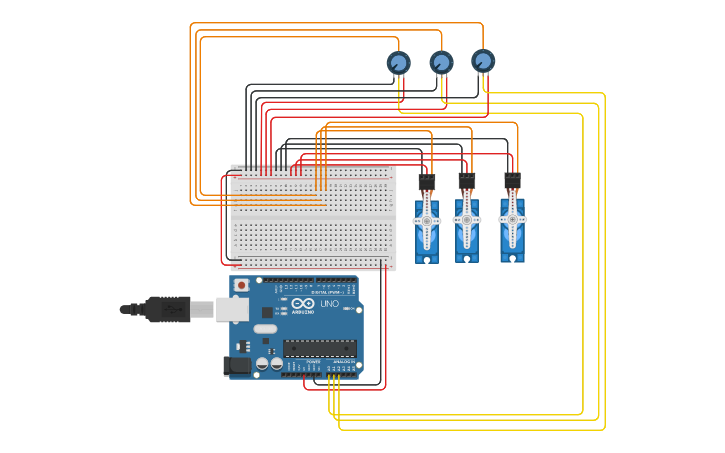 Circuit design master slave - Tinkercad