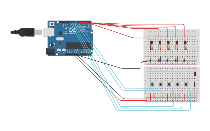 Circuit design Arduino C++ machine led blink - Tinkercad