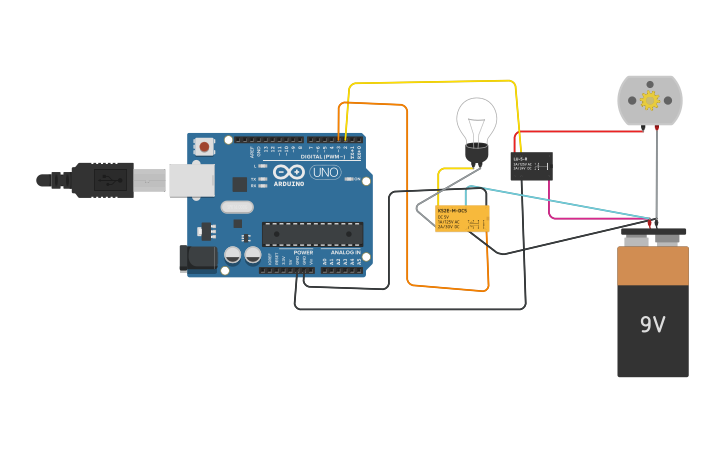 Circuit design RELAY - Tinkercad