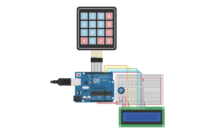 Circuit design LAB#6 - Liquid Crystal Display | Tinkercad