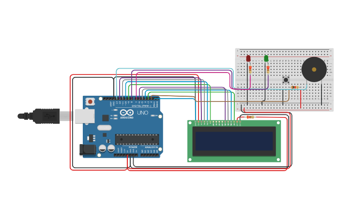 Circuit design Arduino game by LCD - Tinkercad
