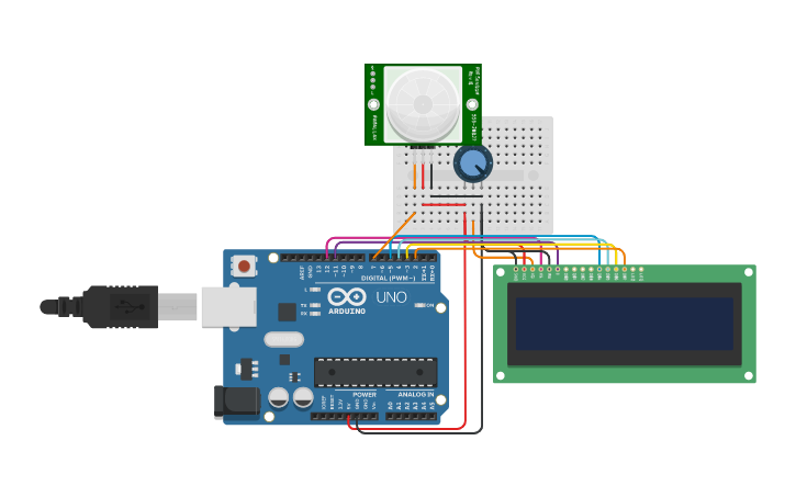 Circuit design LCD WITH MOTION - Tinkercad
