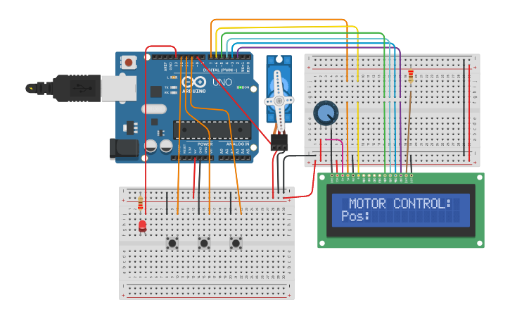 Circuit design Servo - Tinkercad