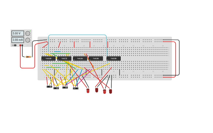 Circuit design BCD TO XS3 | Tinkercad