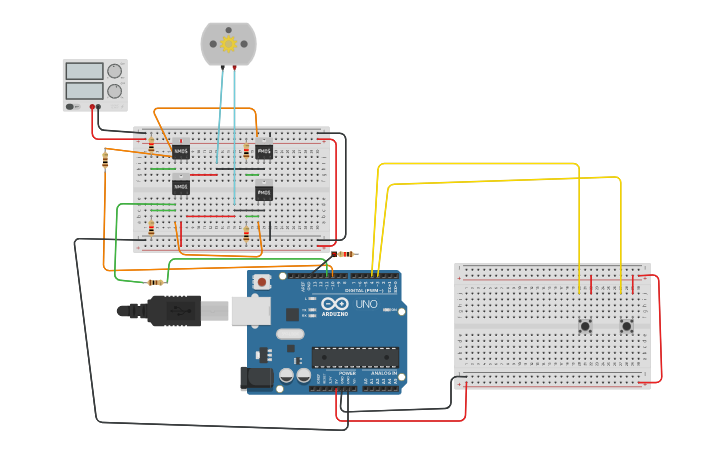Circuit design Транзисторный мост - Tinkercad