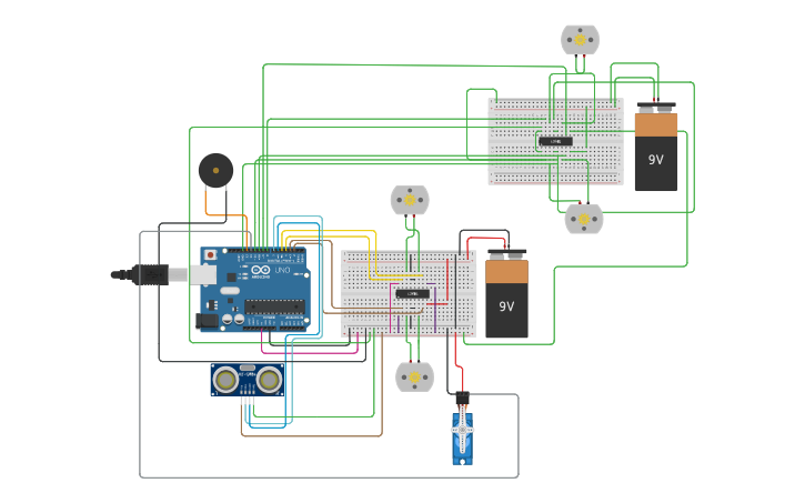 Circuit design Robot Mop Circuit | Tinkercad