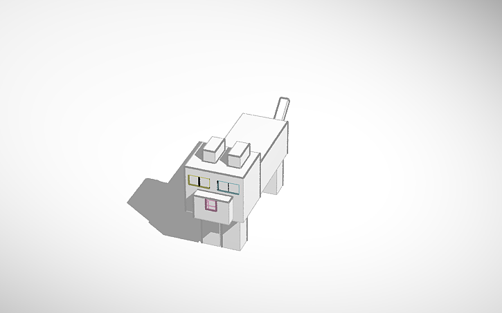 3D Design Minecraft Cat Tinkercad
