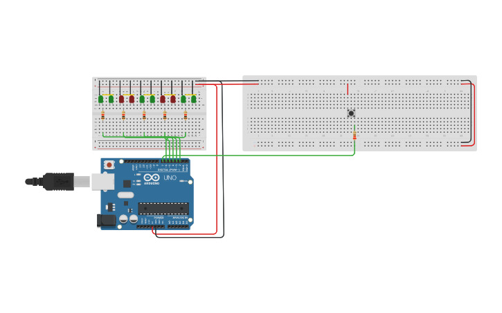 Circuit design By two LED blinking - Tinkercad