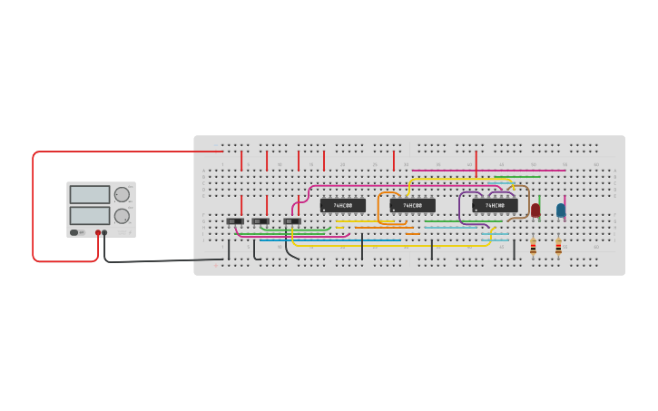 Circuit design USING NAND GATES ONLY - Tinkercad