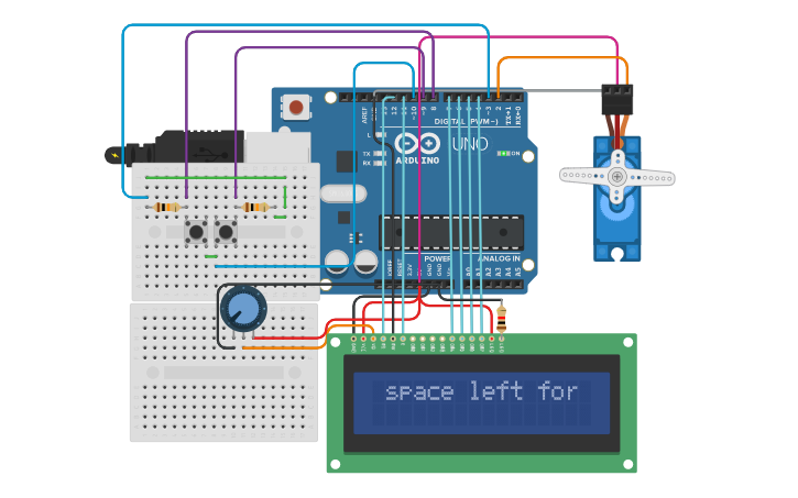 Circuit design Smart Parking System - Tinkercad