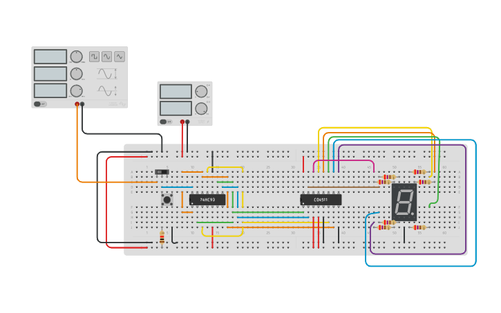 Circuit design contatore modulo 10 e codifica bcd 7 segmenti 3E - Tinkercad