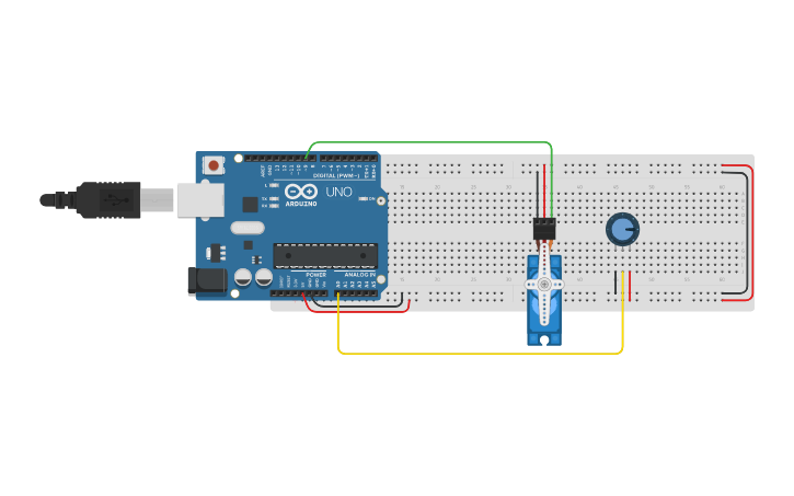 Circuit design arduino y servomotor parte 1 | Tinkercad