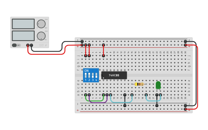 Circuit design Compuerta AND | Tinkercad