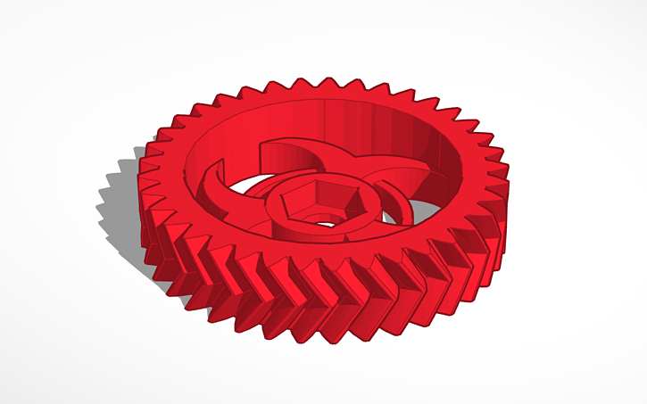 3D design 37 tooth herringbone extruder gear - Toxic - Tinkercad