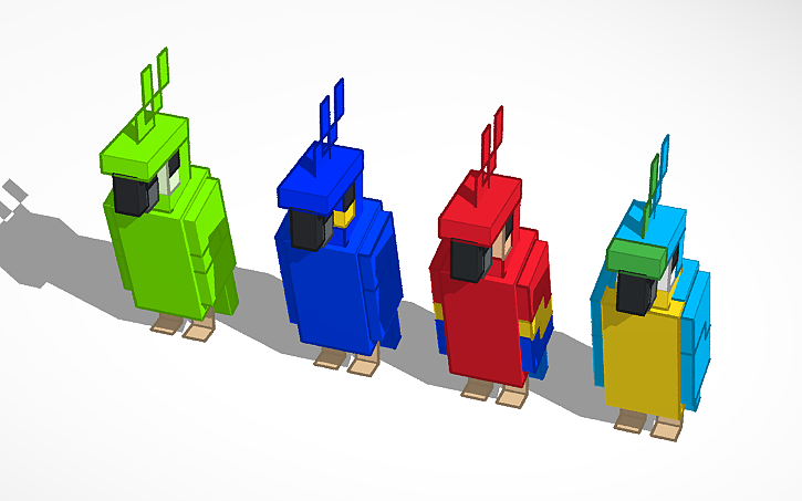 Minecraft Parrots Tinkercad