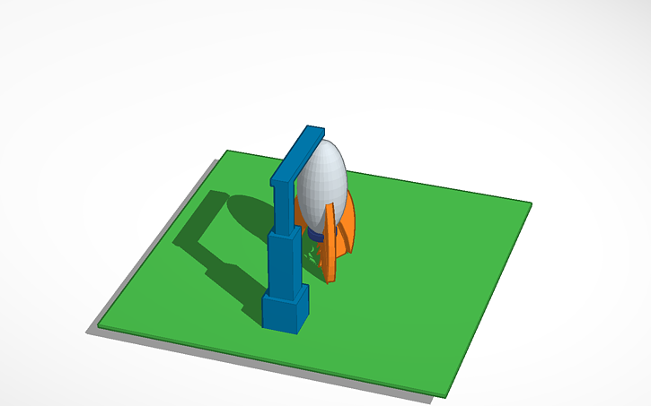 3D design Rocket and Launchpad - Tinkercad