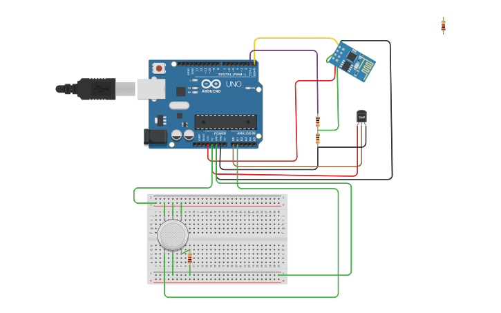 Circuit design Weather Monitoring System using temp sensor | Tinkercad