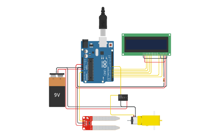 Circuit design Automatic Plant Irrigation System With Arduino - Tinkercad