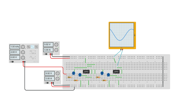 Circuit design Filtro pasa bajo - Tinkercad