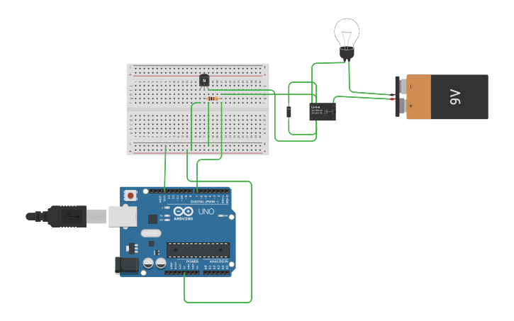 Relay Module In Tinkercad Circuit design relay and transistor - Tinkercad