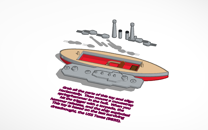 3D design Wooden Exploding Battleship | Tinkercad
