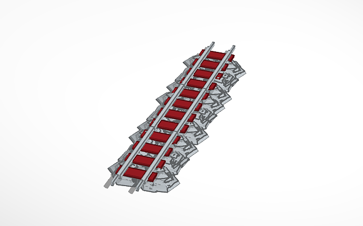 3D design Railroad piece straight | Tinkercad