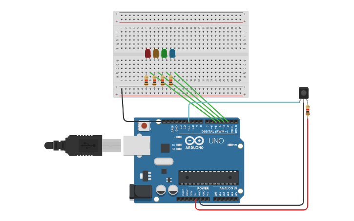 Circuit design IR Remote Sensor - Tinkercad