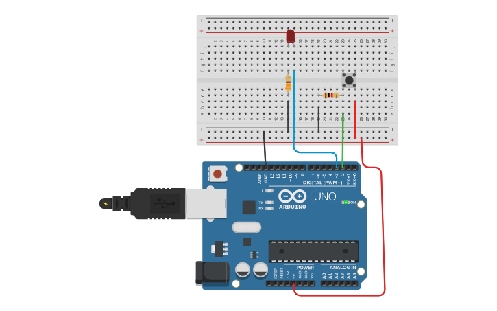 Circuit design Pulsador digital. - Tinkercad