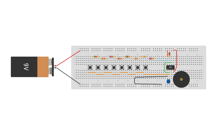 Circuit design Piano | Tinkercad