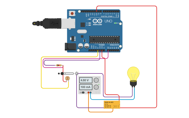Circuit design Dia y Noche - Tinkercad