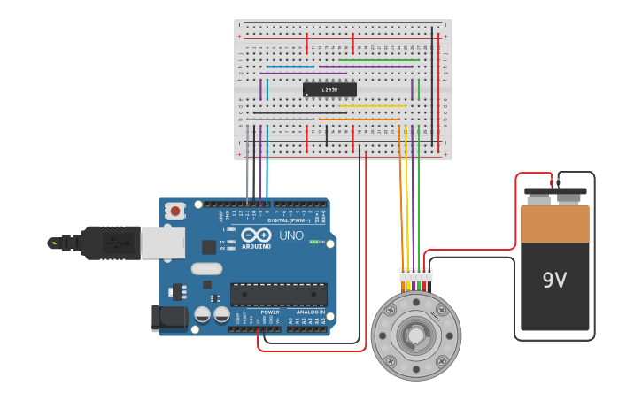 Circuit design Stepper Motor - Tinkercad