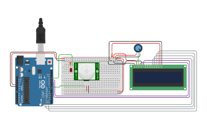 Circuit design PIR Sensor - Tinkercad