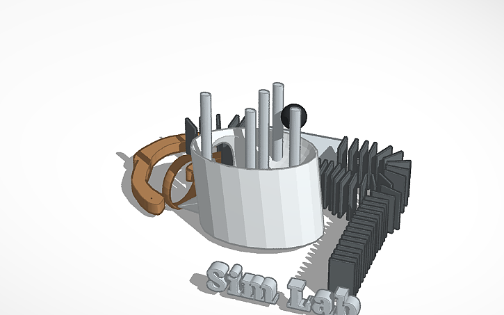 3D design Domino Ball Sim Lab Thing - Tinkercad